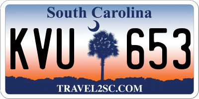 SC license plate KVU653