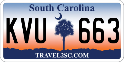 SC license plate KVU663