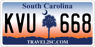 SC license plate KVU668