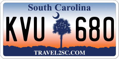 SC license plate KVU680