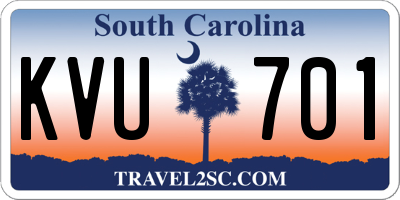 SC license plate KVU701