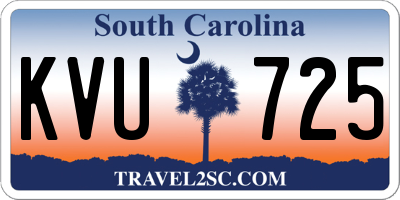 SC license plate KVU725