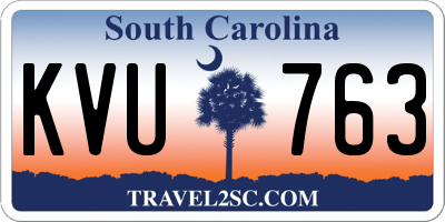 SC license plate KVU763