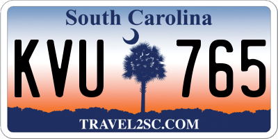 SC license plate KVU765