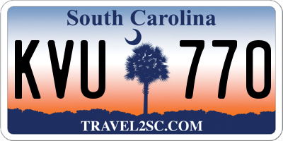 SC license plate KVU770