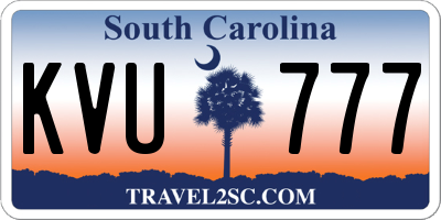 SC license plate KVU777