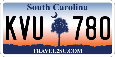 SC license plate KVU780
