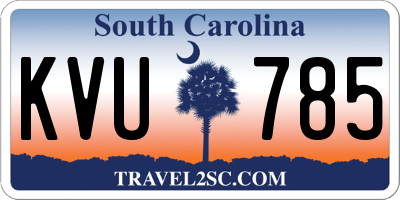 SC license plate KVU785