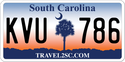 SC license plate KVU786