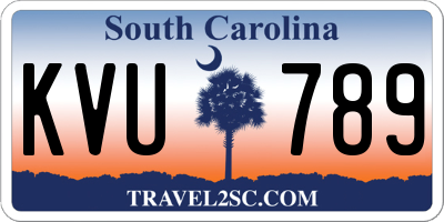 SC license plate KVU789