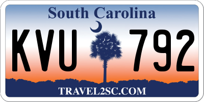 SC license plate KVU792