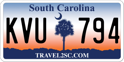 SC license plate KVU794