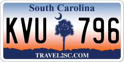 SC license plate KVU796