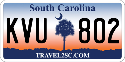 SC license plate KVU802