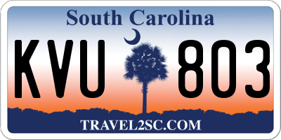 SC license plate KVU803