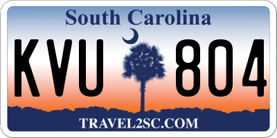 SC license plate KVU804