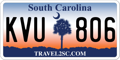 SC license plate KVU806
