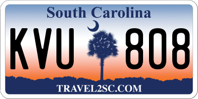 SC license plate KVU808