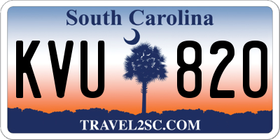 SC license plate KVU820