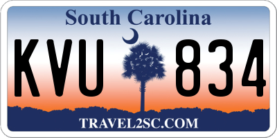 SC license plate KVU834
