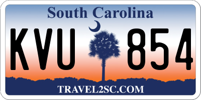 SC license plate KVU854