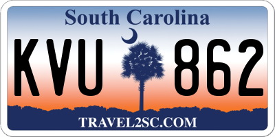 SC license plate KVU862