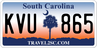 SC license plate KVU865