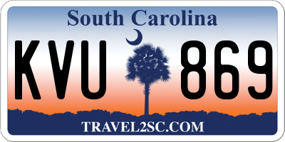 SC license plate KVU869