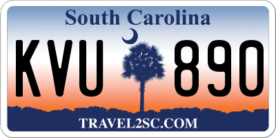 SC license plate KVU890