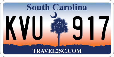 SC license plate KVU917