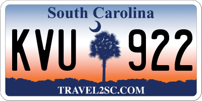 SC license plate KVU922