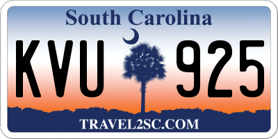 SC license plate KVU925