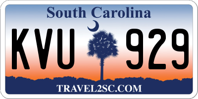 SC license plate KVU929