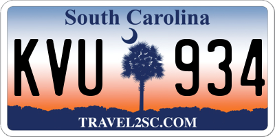 SC license plate KVU934