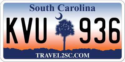SC license plate KVU936