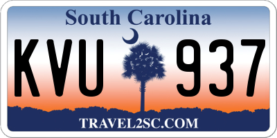 SC license plate KVU937