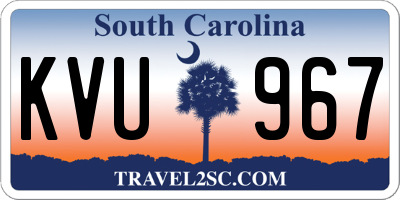 SC license plate KVU967