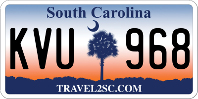SC license plate KVU968