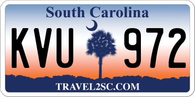 SC license plate KVU972