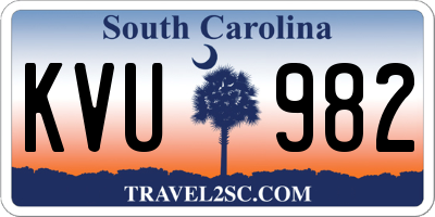SC license plate KVU982