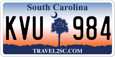 SC license plate KVU984