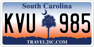 SC license plate KVU985