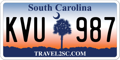 SC license plate KVU987