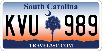 SC license plate KVU989