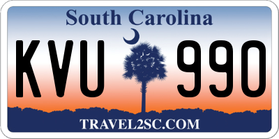 SC license plate KVU990