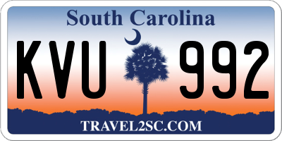 SC license plate KVU992