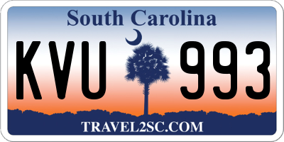 SC license plate KVU993