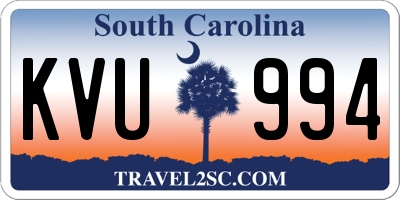 SC license plate KVU994