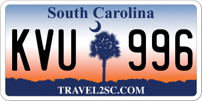 SC license plate KVU996