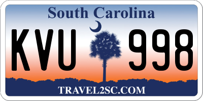 SC license plate KVU998